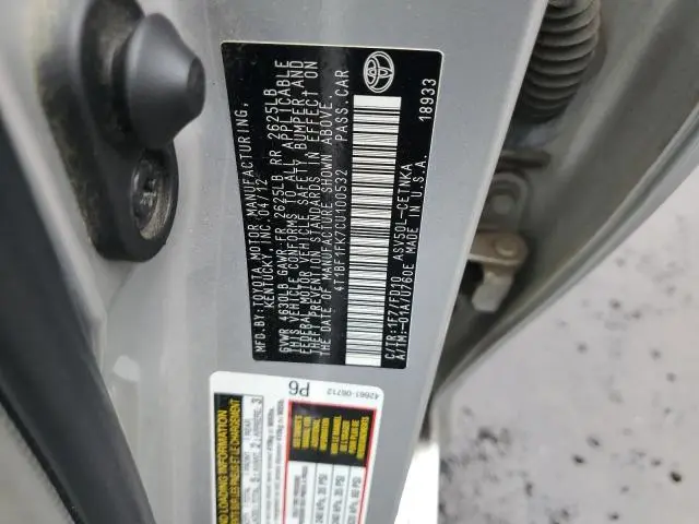 2012 TOYOTA CAMRY BASE  