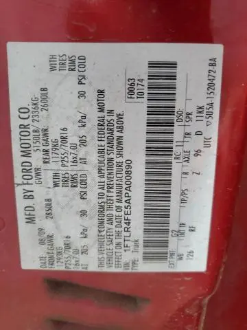 2010 FORD RANGER SUPER CAB  