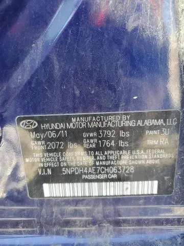 2012 HYUNDAI ELANTRA GLS  