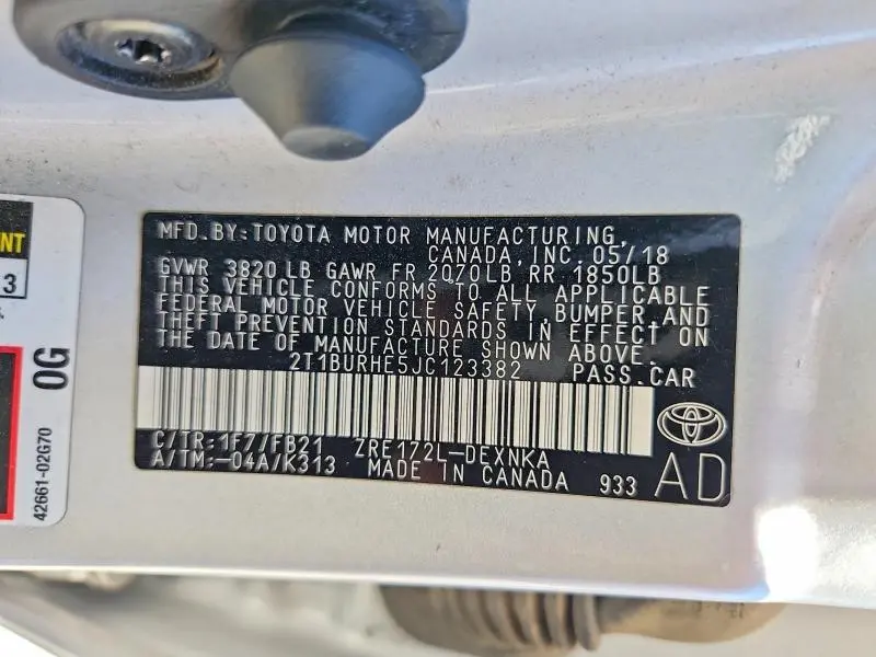 2018 TOYOTA COROLLA LE  