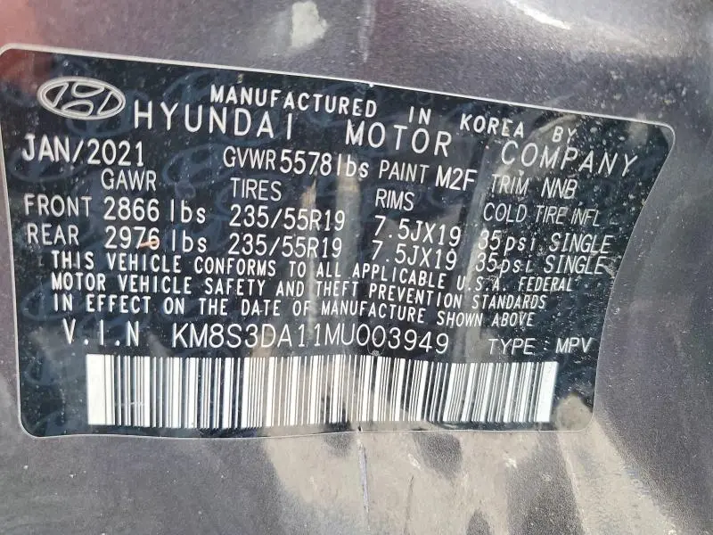 2021 HYUNDAI SANTA FE SEL PREMIUM  