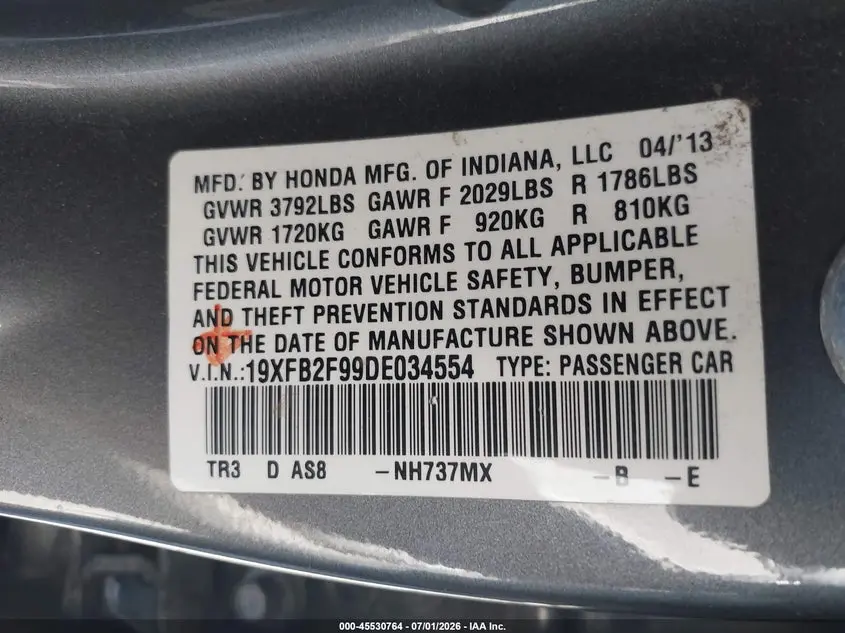 2013 HONDA CIVIC EX-L