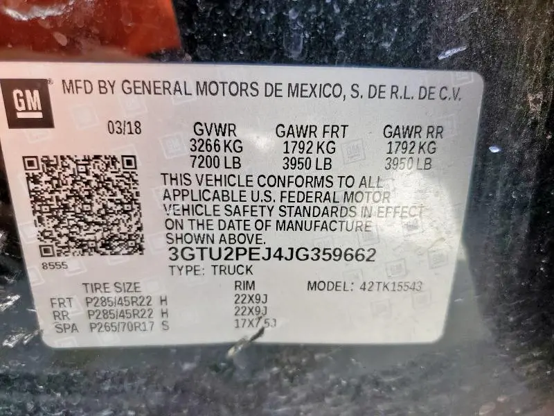 2018 GMC SIERRA K1500 DENALI  