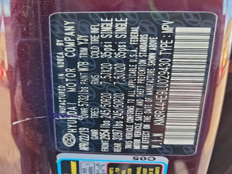 2020 HYUNDAI PALISADE SEL  