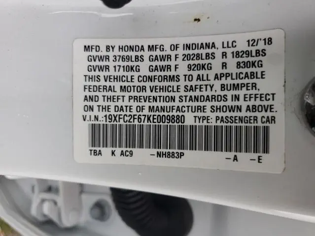 2019 HONDA CIVIC LX  
