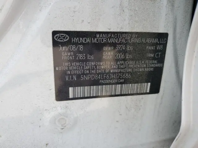 2018 HYUNDAI ELANTRA SEL  