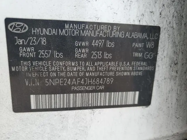 2018 HYUNDAI SONATA SE  