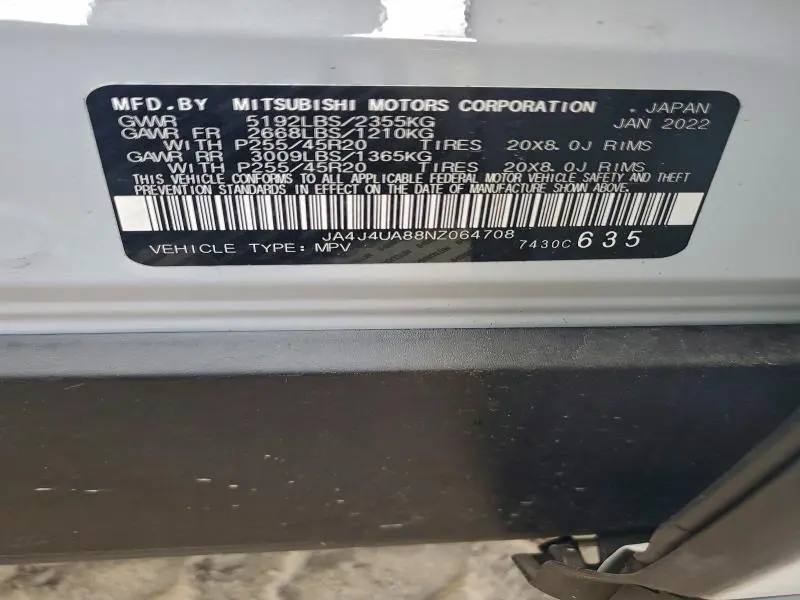 2022 MITSUBISHI OUTLANDER SE  