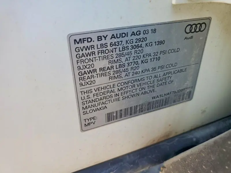 2018 AUDI Q7 PREMIUM PLUS  