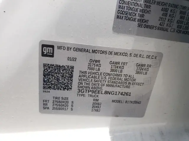 2022 GMC SIERRA LIMITED K1500 AT4