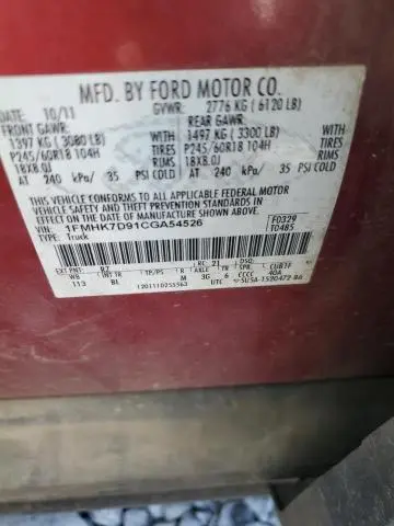 2012 FORD EXPLORER XLT  
