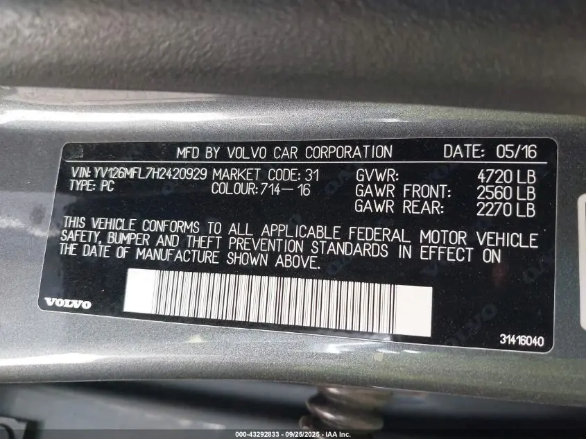 2017 VOLVO S60 T5 DYNAMIC