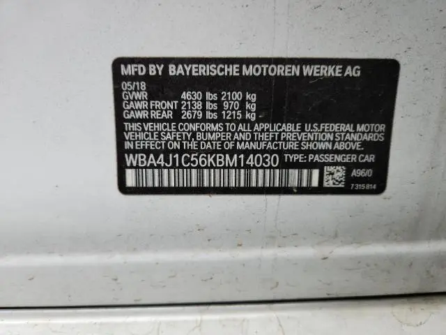 2019 BMW 430I GRAN COUPE  