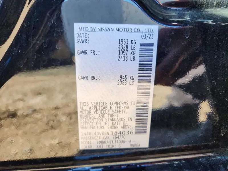 2025 NISSAN ALTIMA SV  