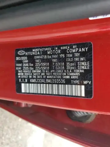 2021 HYUNDAI TUCSON LIMITED  