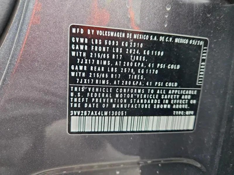 2020 VOLKSWAGEN TIGUAN SE  