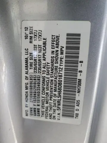 2013 HONDA ODYSSEY EXL  