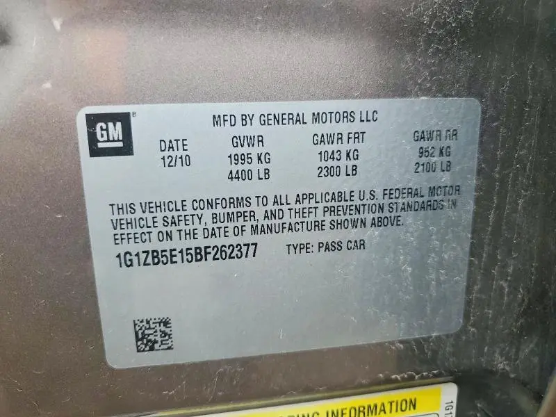 2011 CHEVROLET MALIBU LS  