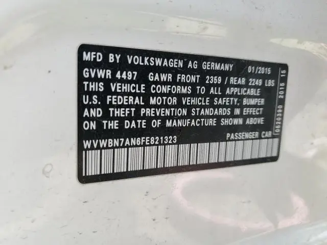 2015 VOLKSWAGEN CC SPORT