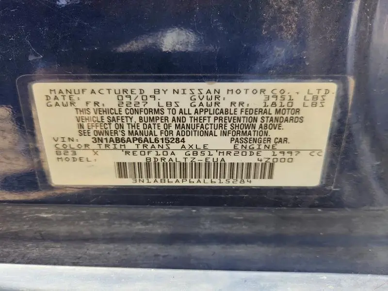 2010 NISSAN SENTRA 2.0  