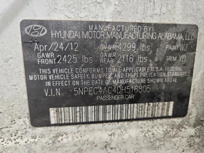 2013 HYUNDAI SONATA LIMITED  