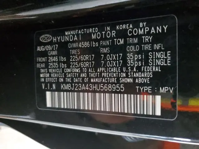 2017 HYUNDAI TUCSON SE  