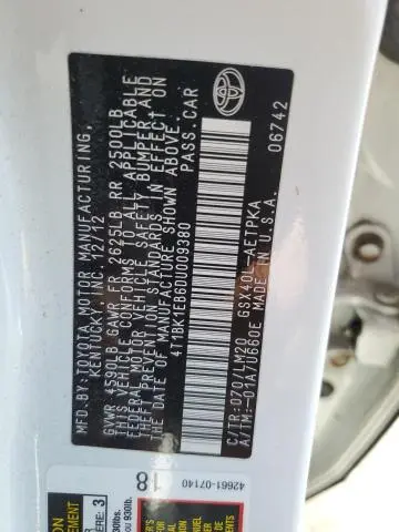 2013 TOYOTA AVALON BASE  