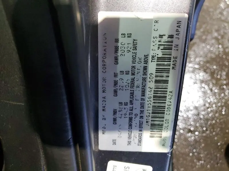 2016 MAZDA 6 TOURING  