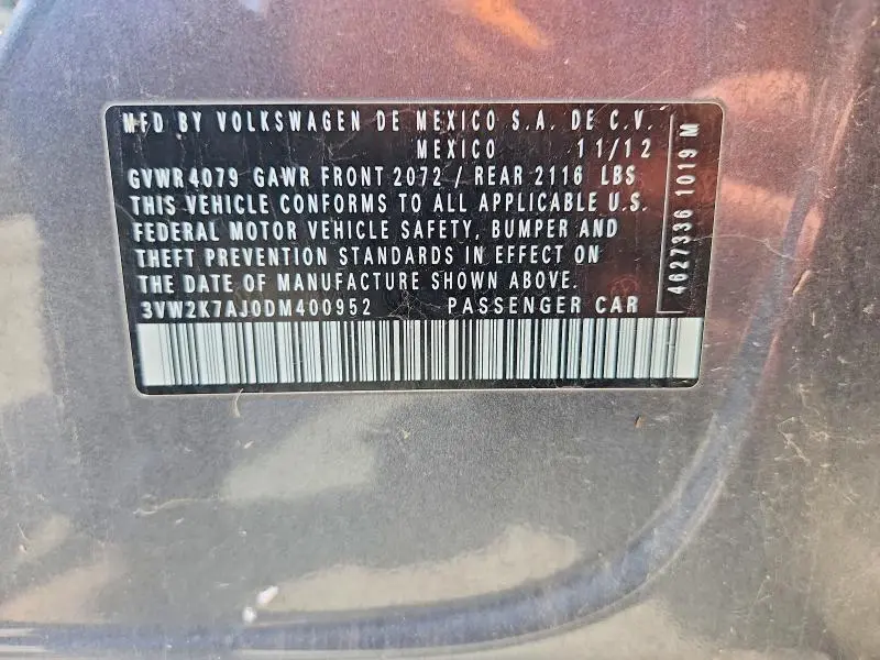 2013 VOLKSWAGEN JETTA BASE  