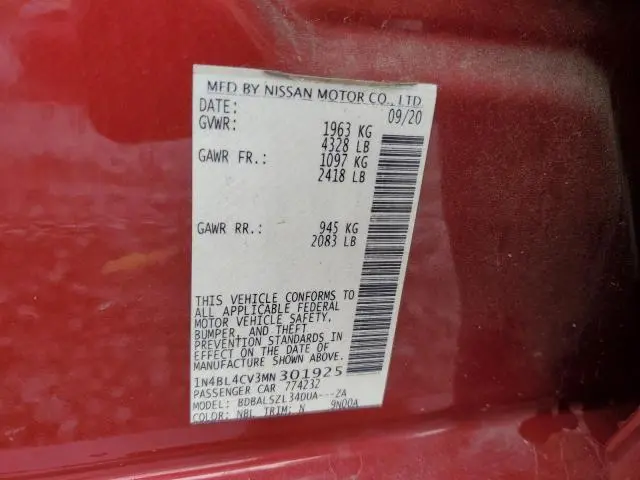 2021 NISSAN ALTIMA SR  