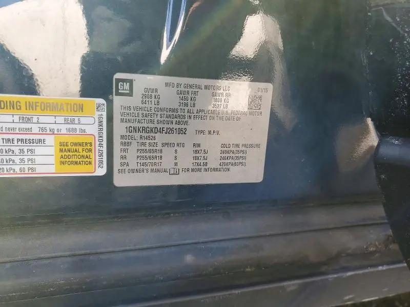 2015 CHEVROLET TRAVERSE LT  