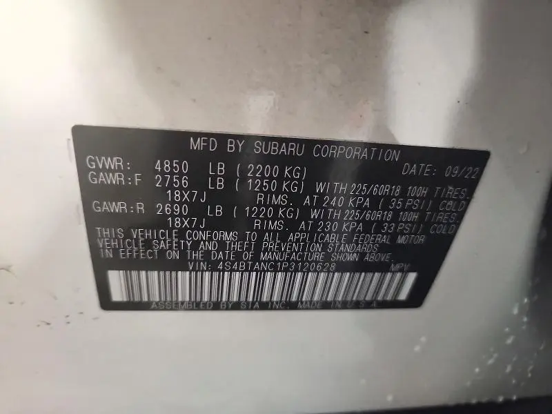 2023 SUBA OUTBACK LI   