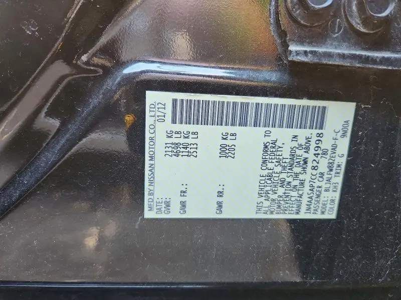 2012 NISSAN MAXIMA 3.5 S  