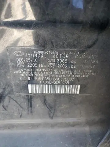 2017 HYUNDAI ELANTRA GT