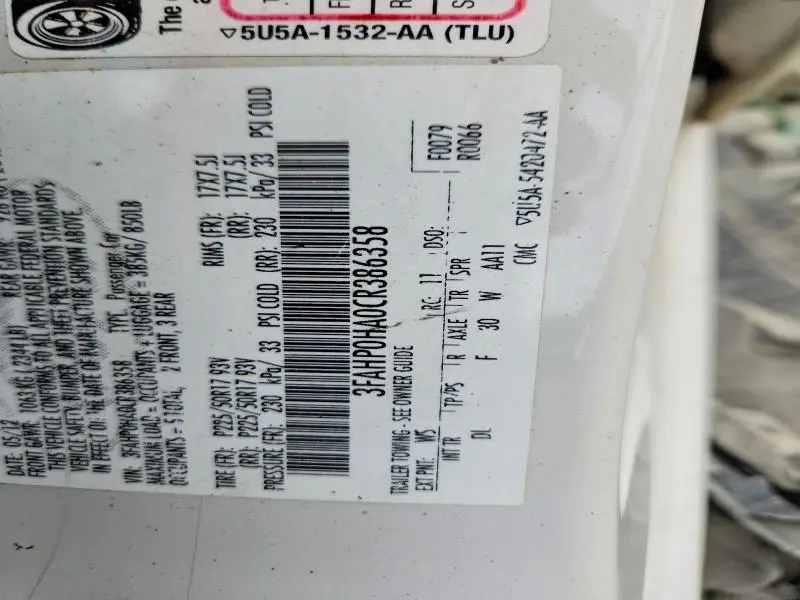 2012 FORD FUSION SE  