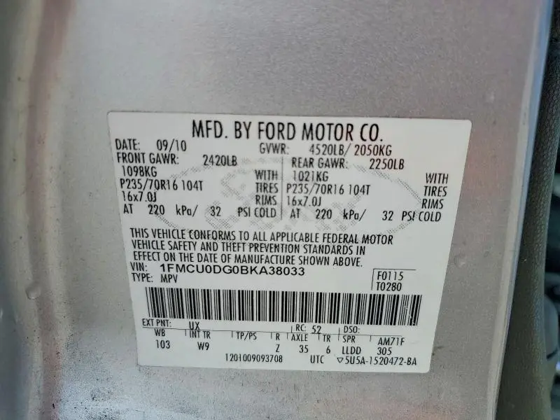 2011 FORD ESCAPE XLT  