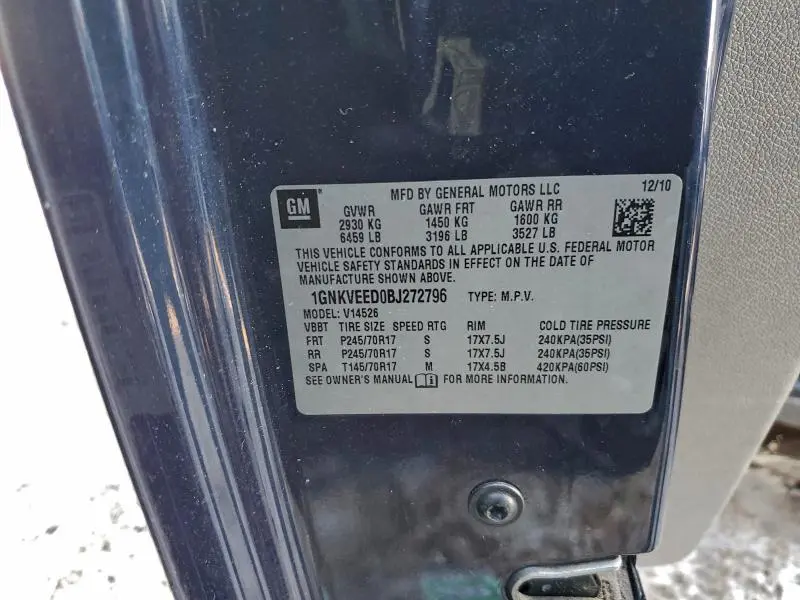 2011 CHEVROLET TRAVERSE LS  