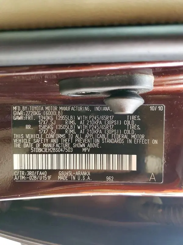 2011 TOYOTA HIGHLANDER BASE  