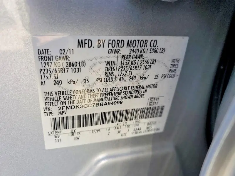 2011 FORD EDGE SE  