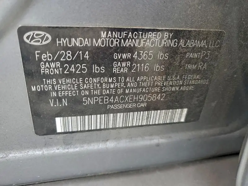 2014 HYUNDAI SONATA GLS  