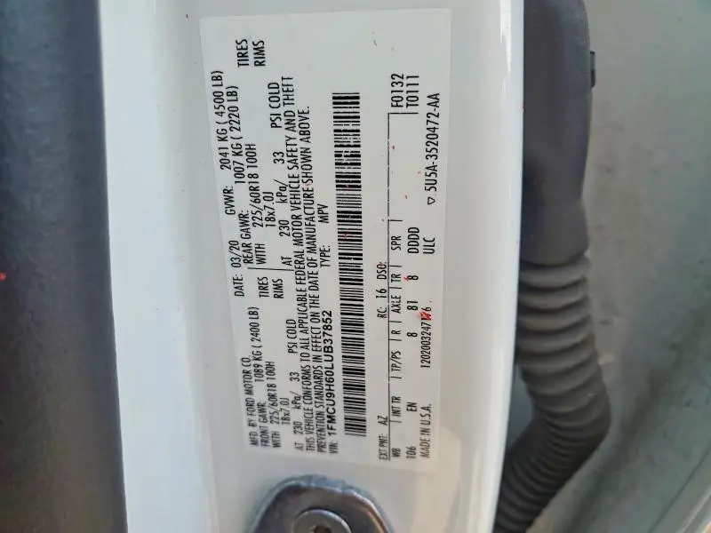 2020 FORD ESCAPE SEL  