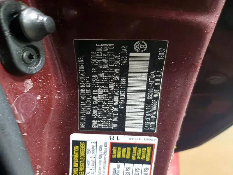 2014 TOYOTA AVALON BASE  