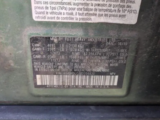 2011 SUBARU OUTBACK 3.6R LIMITED  