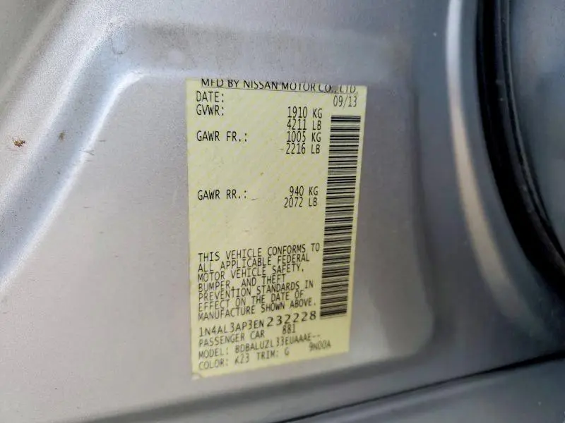 2014 NISSAN ALTIMA 2.5 SV  