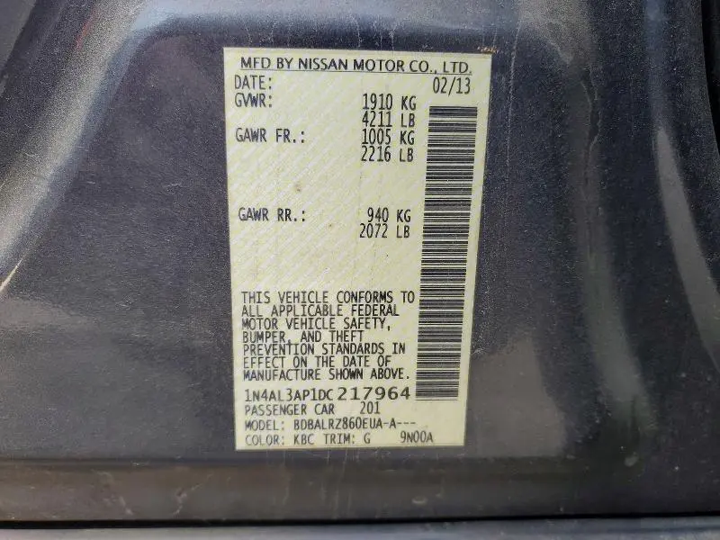 2013 NISSAN ALTIMA 2.5  