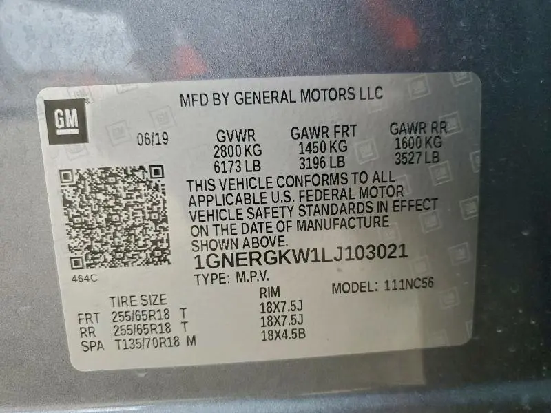 2020 CHEVROLET TRAVERSE LT  