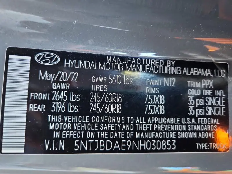 2022 HYUNDAI SANTA CRUZ SEL  