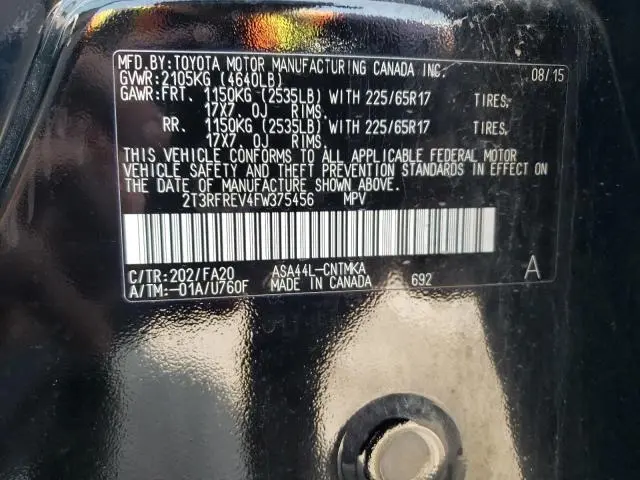2015 TOYOTA RAV4 XLE  