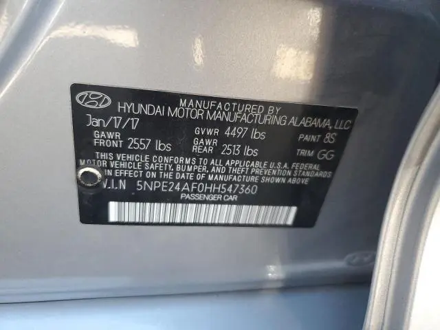2017 HYUNDAI SONATA SE  