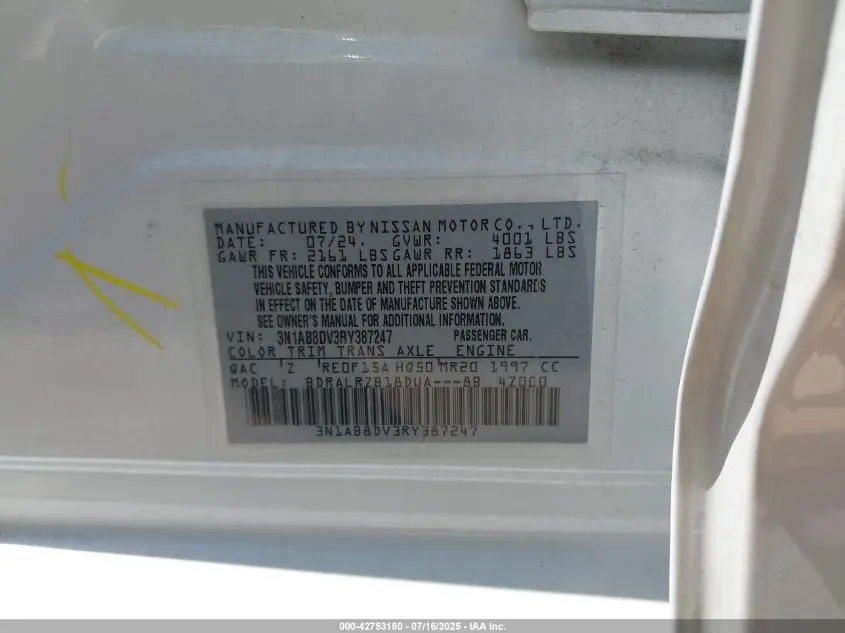 2024 NISSAN SENTRA SR XTRONIC CVT